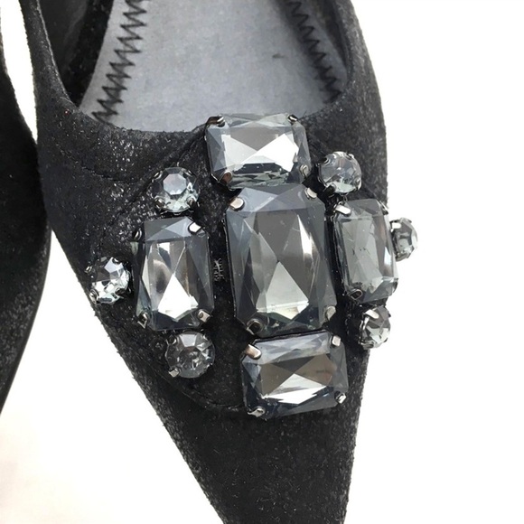 Kenneth Cole Tribeca Jewelry Pointed toe Ballet Flat Black - Picture 6 of 9